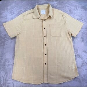 Katin Mens Monty Short Sleeve Linen Blend Button Up Short Sleeve Shirt Large